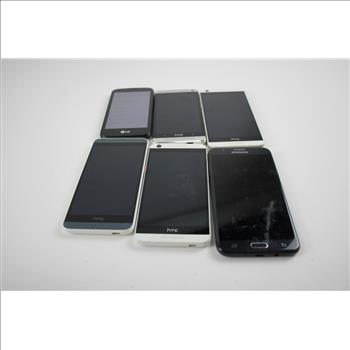 HTC And More Cell Phone Lot, 6 Pieces, Sold For Parts