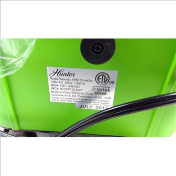 Hunter Ceramic Heater With Thermostat, 1500W