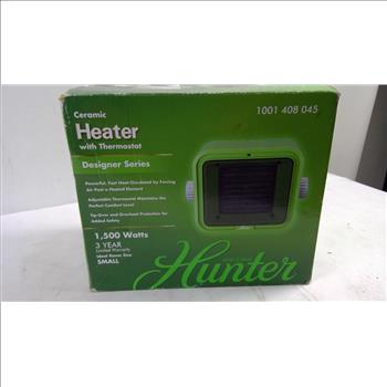 Hunter Ceramic Heater With Thermostat, 1500W