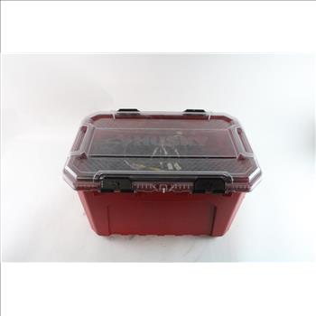 Husky 20 Gallon Tote With Various Cables, 10+ Pieces