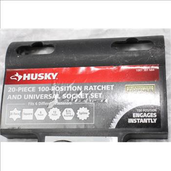 Husky 20 Piece 100-Position Ratchet & Universal Socket Set