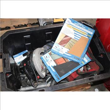 Husky 25 Gal Latch And Stack Tote With Mixed Tools