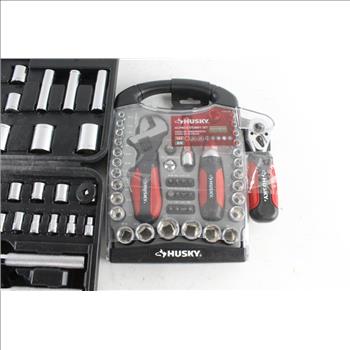 Husky 45-Piece Stubby Set And Ultra Steel 120-Piece Socket Set, 2 Pieces