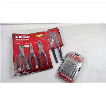 Husky 4-Piece Pliers Set With Needle File Set
