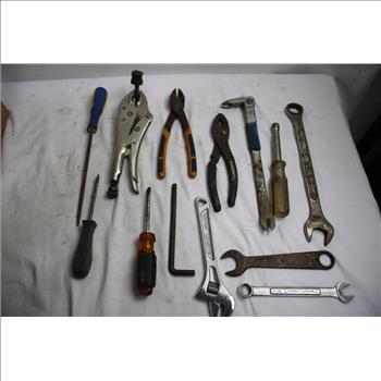 Husky Adjustable Wrench, Estwing Mini Crow Bar