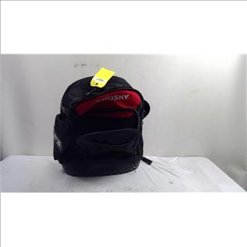 Husky Backpack Tool Bag With Pipe Wrench Tire Iron And Target Guard Chisel