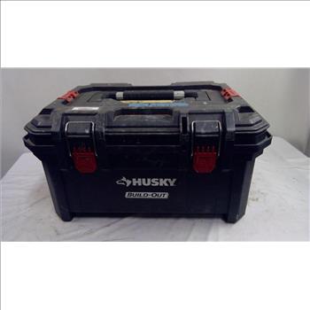 Husky Build-Out Box, Weldcote Welding Mask, Air Compressor, And Lantern, 4 Pieces
