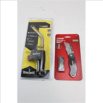 Husky Folding Knife And Bernzomatic TS4000 Trigger Start Torch: 2 Items
