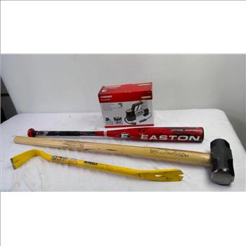 Husky Inflator, Wrecking Bar, Hammer, Bat