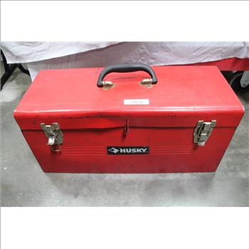 Husky Metal Tool Box W/ Misc Tools