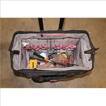 Husky Pro Grade Rolling Tool Tote With Tools, 15+ Pieces