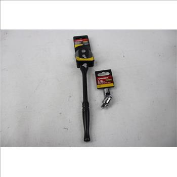 Husky Ratchet And Socket Set, Flex-Head  Ratchet, 3/8