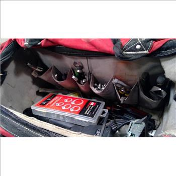 Husky Rolling Tool Bag With Mixed Tools - Hose Clamps, OBD2 Scanner, And More