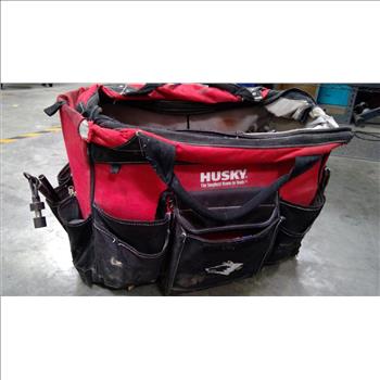 Husky Rolling Tool Bag With Mixed Tools - Hose Clamps, OBD2 Scanner, And More
