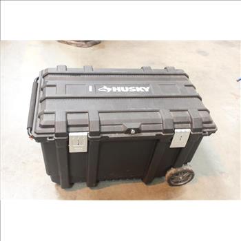 Husky Rolling Tool Bin With Extending Handle