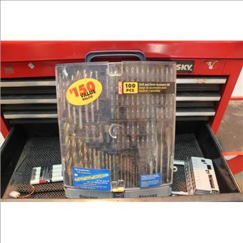 Husky Rolling Tool Chest With Power Tools, Grill Cover, Ryobi Drill And Drive Accessory Kit, Hand Tools, & More; 30+ Pieces