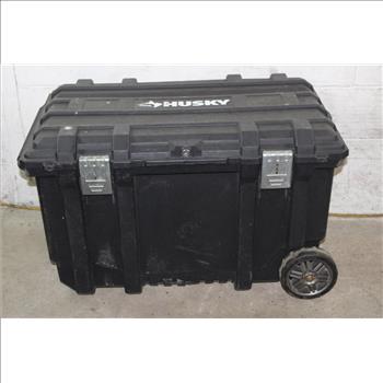 Husky Rolling Toolbox With DeWalt Sliding Compound Miter Saw