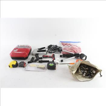 Husky Tire Inflator, Tripod Work Light And More, 17 Pieces