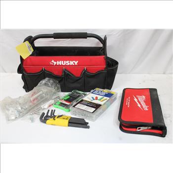 Husky Tool Bag, Milwaukee Socket Set, Black & Decker Screwdriver Set 10+ Pieces
