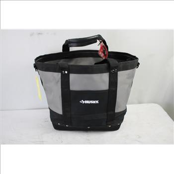 Husky Tool Bag, Welding Helmet, Car Jumper Cables, Green Ratchet Tie Down