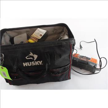 Husky Tool Bag With Battery Charger & Hand Tools, 20+ Pieces