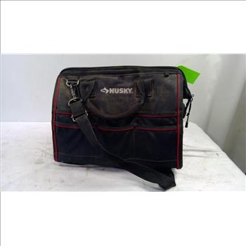 Husky Tool Bag With Level, Crescent Jaw-Locking Pliers, And More Tools