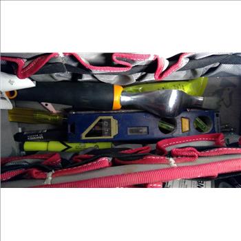 Husky Tool Bag With Level, Crescent Jaw-Locking Pliers, And More Tools