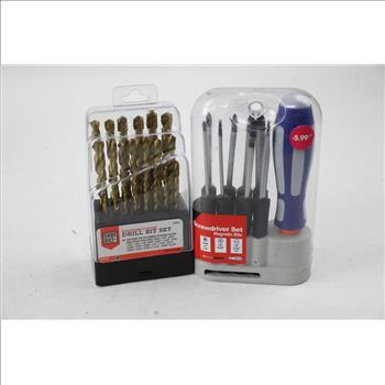 Husky Tool Bag With Magnetic Bit Screwdriver Set, SureBilt Drill Bit Set, And More