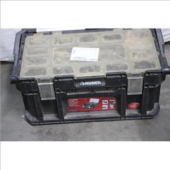 Husky Tool Box With Stapler, Wrench, And More