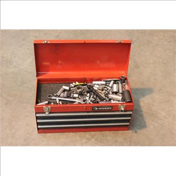 Husky Tool Box, Wrenches, Socket Bits, Pliers, Screwdrivers And More 100+ Pieces