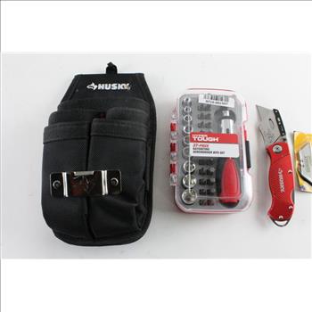 Husky Tool Pouch With Tools, 3 Pieces