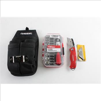 Husky Tool Pouch With Tools, 3 Pieces