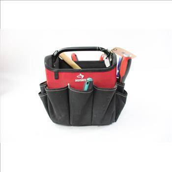 Husky Tool Tote With Assorted Tools, 10+ Pieces