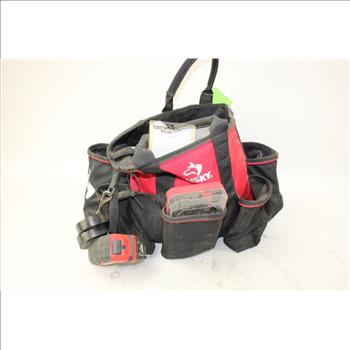 Husky  Zipper Top Tool Tote Bag With Tools , 10 Plus Pieces