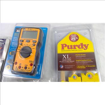 Husqvarna Saw Chain File Kit, IDEAL Multimeter, Purdy Painting Tools, And Hinges