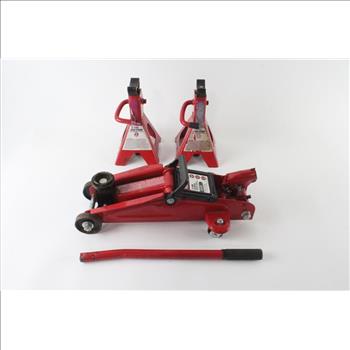 Hyper Tough 2 Ton Jack And Jack Stands, 3 Pieces
