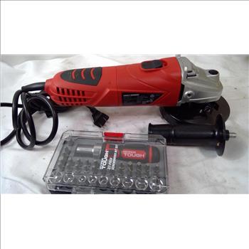 Hyper Tough 37-piece Screwdriver Bit Set, And Hyper Tough Angle Grinder, 2 Pieces