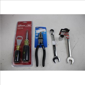 Hyper Tough Cordless Drill Hart Pliers GearWrench Socket And More 6 Pieces