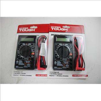 Hyper Tough Digital Multimeters, 2 Pieces