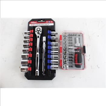 Hyper Tough Drive Ratchet And Socket Set And Screw Driver Bit Set
