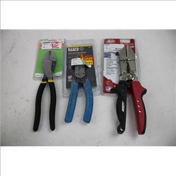 Hyper Tough End-Cutting Pliers, Malco Pipe Crimper, And More, 6 Pieces