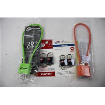 Hyper Tough Keyed Entry Deadbolts, Lockdown Cable Lock, And More Lot, 6 Pieces