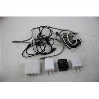 Hyper Tough Rechargeable LED Work Light Bulk Lot Of Cables & Wall Adapters 11 Pieces