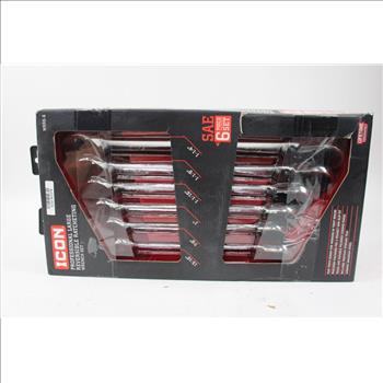 Icon Professional Large Reversible Ratcheting Wrench Set, 2 Box