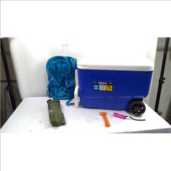 IGLOO Cooler Glass Breaker Tool Anyoo Tarp Flashlight And Osprey Backpack