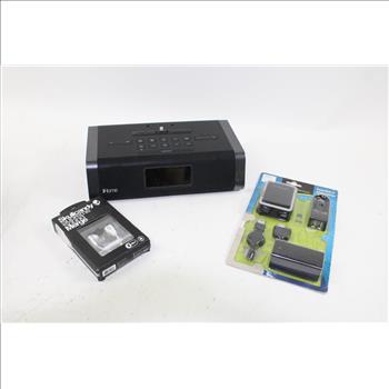 Ihome Dual Charging Stereo Fm Clock Radio,Skullcandy Headphones,And Modilespec