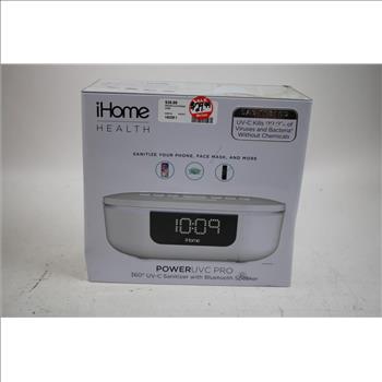 IHome Health PowerUVC Sanitizer With Bluetooth Speaker, Wireless Alarm Clock, 2 Pieces