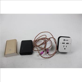 IHome Magpuck 6 Ft. Magnetic Charger, Powerlab Wall Charger, Pink Tech Solutions Power Bank TS-PBC63 And More