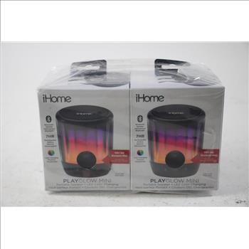 Ihome Playglow Mini Portable Speakers, 2 Pieces