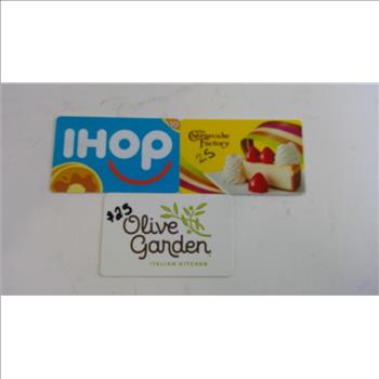 IHop, Olive Garden, And Cheesecake Factory Gift Cards, 3 Pieces
